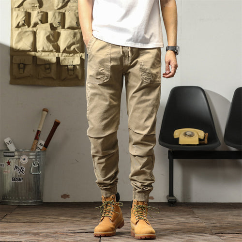 Comfortable cargo pants for men with elastic waist and multifunctional pockets Amarae