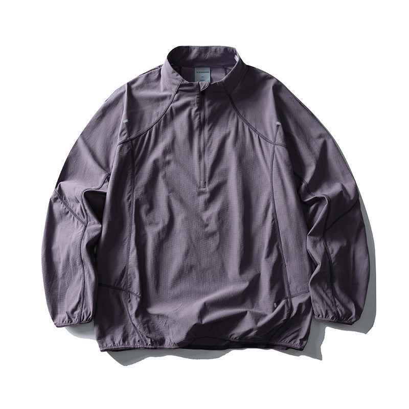 Unisex Lightweight Tech Half-Zip Pullover with Raglan Sleeves Amarae
