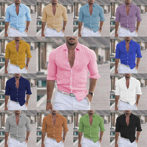 Men's Lightweight Linen Button Shirt Amarae