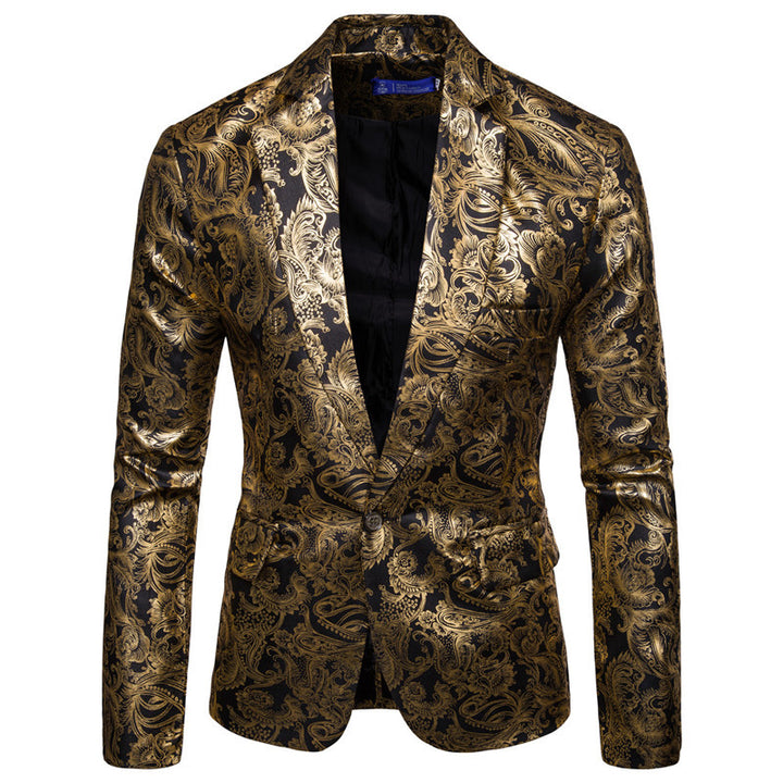 Exclusive men's sequin blazer with gold embellishments and a modern cut Lune London