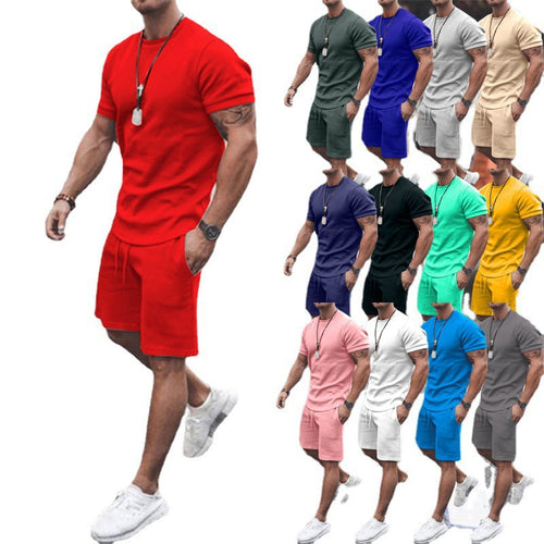 Men's summer sports set with breathable t-shirt and shorts Amarae