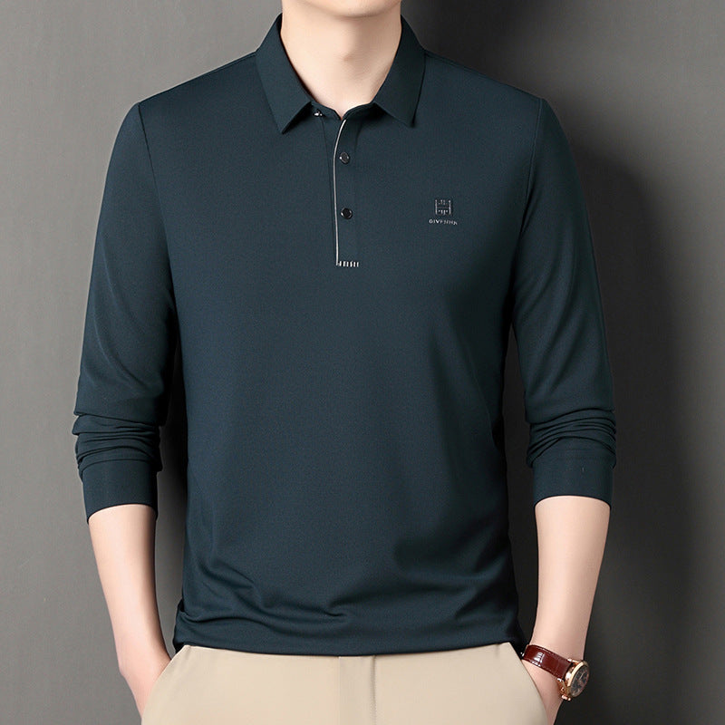 Men's long sleeve sporty polo with an innovative cut and moisture-regulating material Lune London