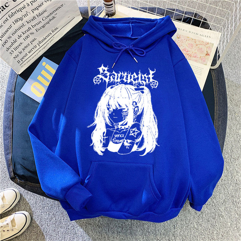 Women's hooded sweatshirt with unique artistic graphic design Chic & Stil