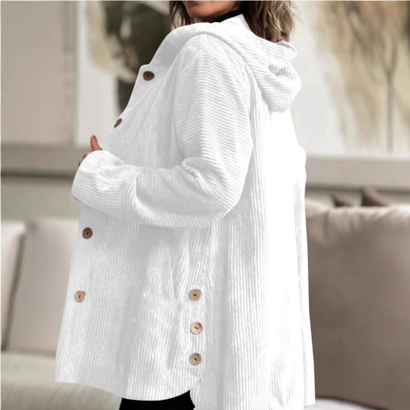Ladies casual ribbed knit hoodie Lune London