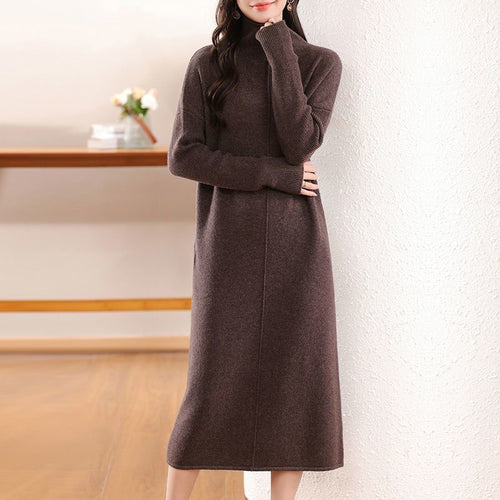 Robe tricotée pour femmes avec col montant Chic & Stil