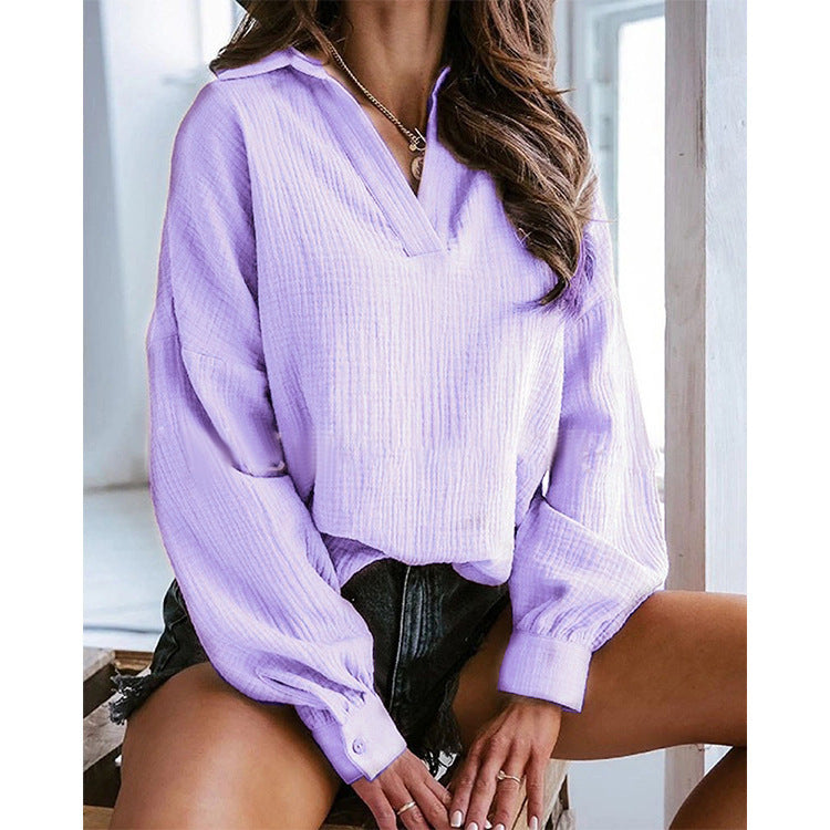 Women Oversized Shirt with elegant button placket and relaxed cut Lune London