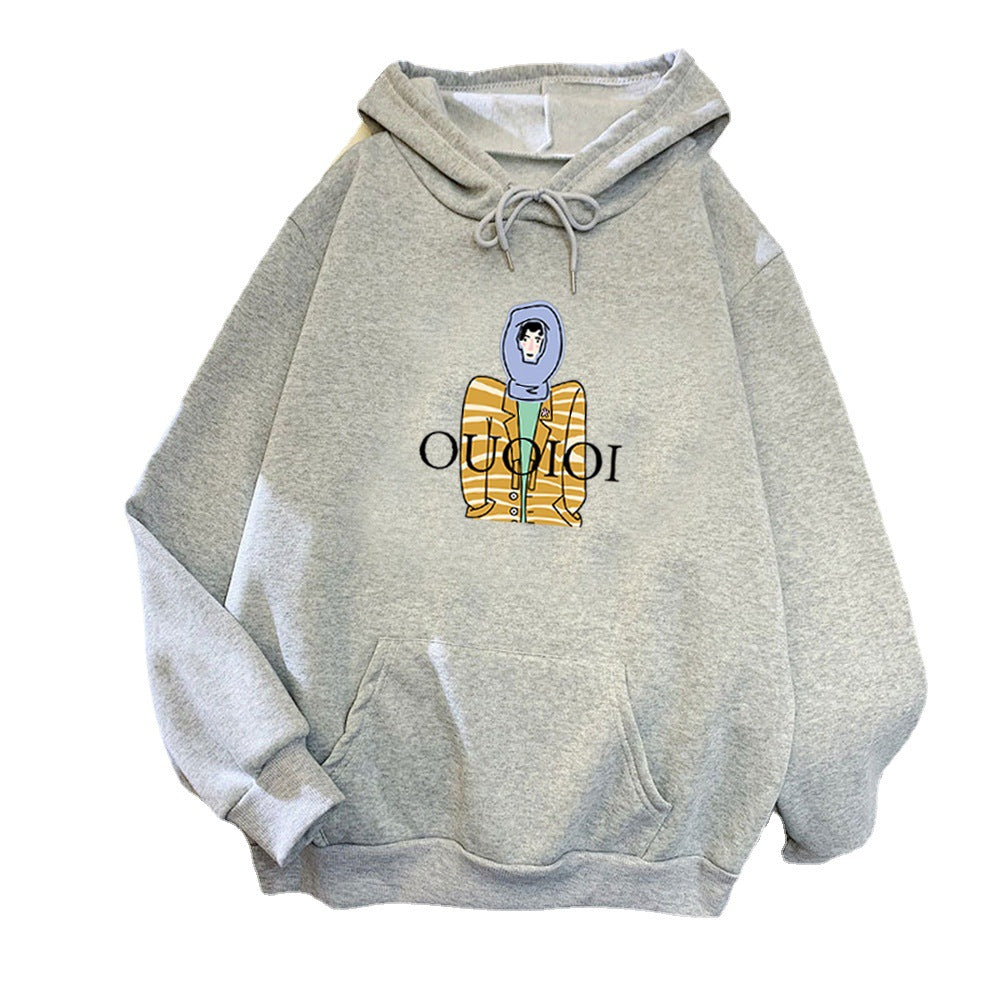 Ladies hoodie with unique cartoon design Chic & Stil