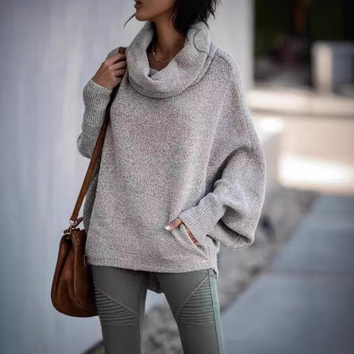 Ladies oversized knit sweater with turtleneck Amarae