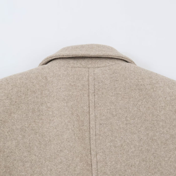 Women's Tailored Wool Look Coat with Notched Lapels and Welt Pockets Amarae