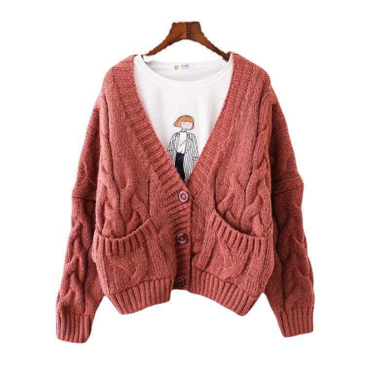 Oversized knit jacket for women with twisted wool pattern Lune London