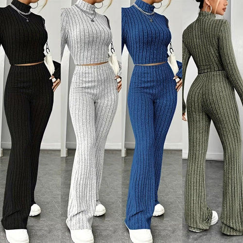 Elegant knit set for women with a high cut and a structured design Amarae