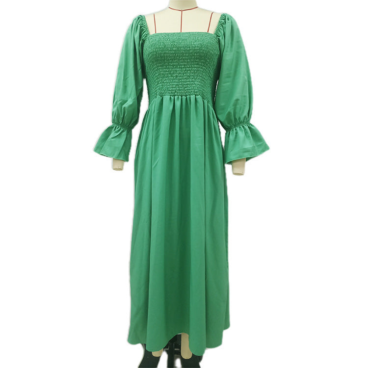 Maxi dress for women with puff sleeves and an elastic waist Lune London