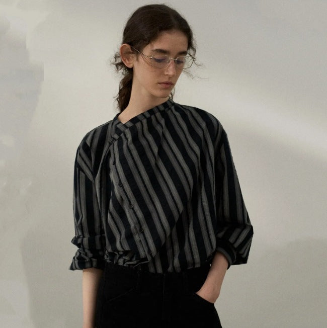 Striped cotton blouse for ladies Amarae