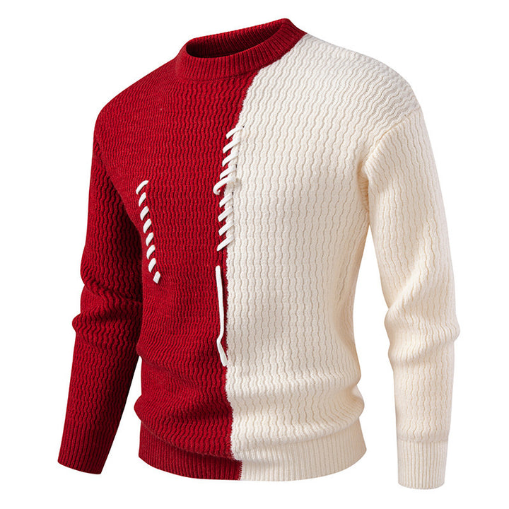 Trendy wool sweater for men with innovative structural details and a unique Lune London design