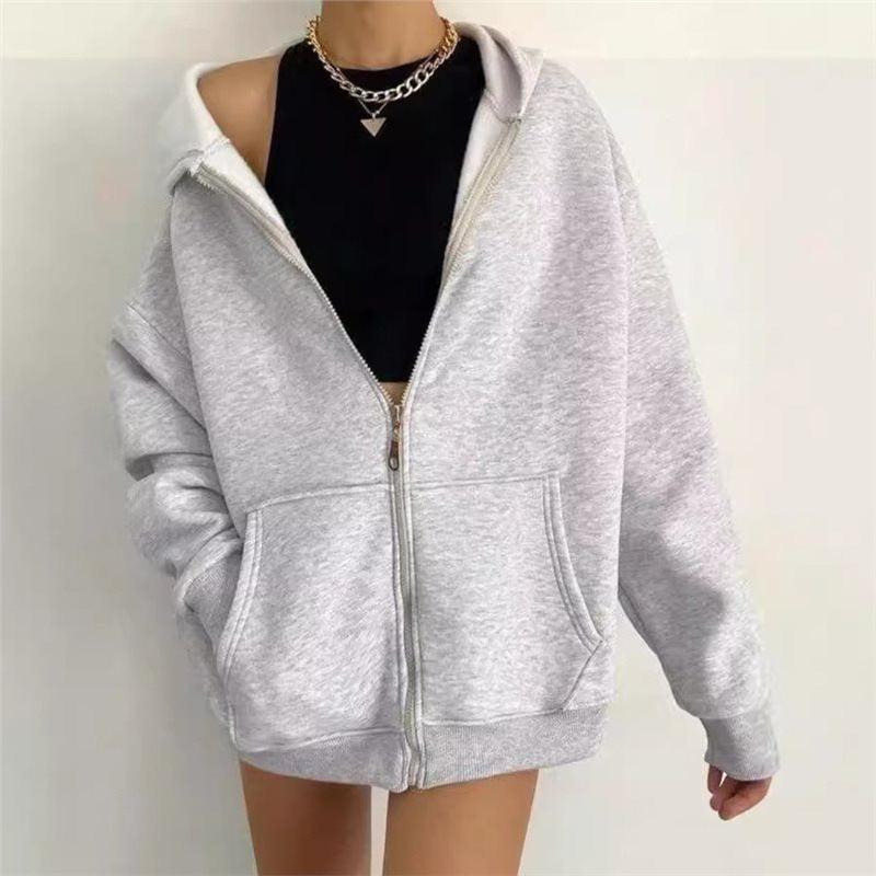 Women’s hoodie with zipper and relaxed fit Lune London