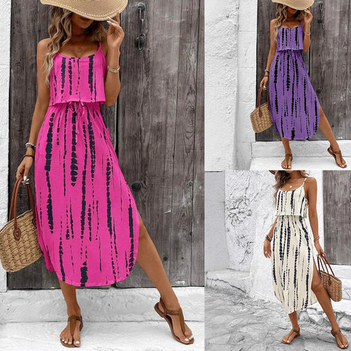 Amarae Women's Bohemian Maxi Dress with Side Slit