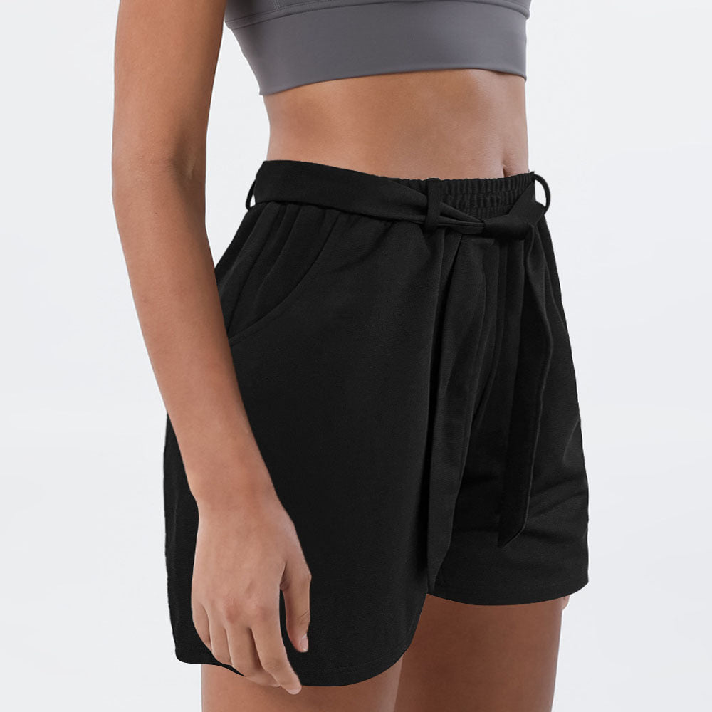 High-waisted shorts, casual for women with ties Lune London