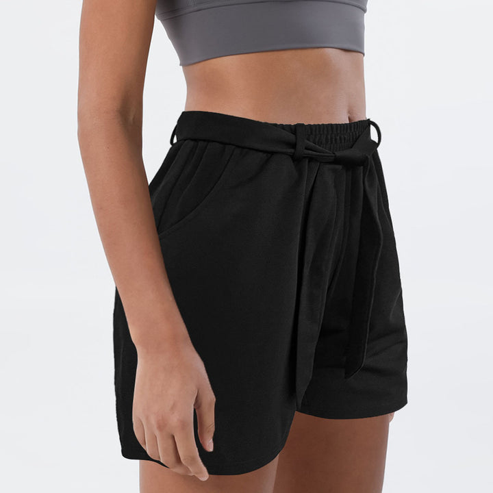 High-waisted shorts, casual for women with ties Lune London