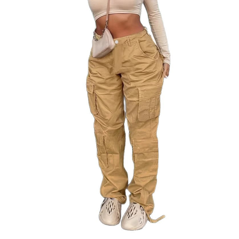 Women Cargo Pants in Relaxed Wide-Leg with Multiple Pockets and Reinforced Seams Amarae