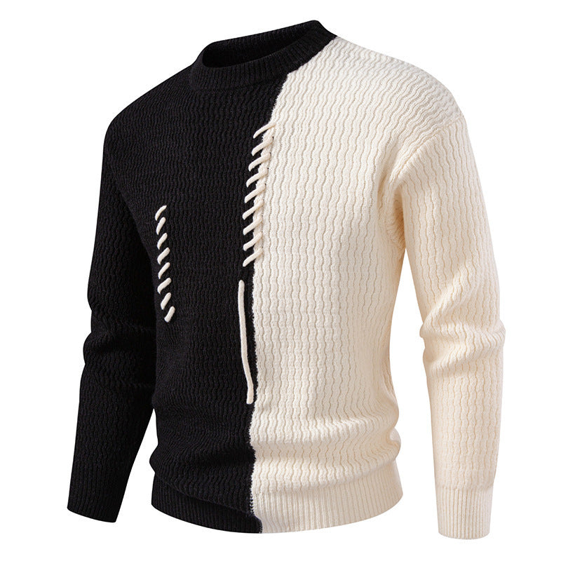 Trendy wool sweater for men with innovative structural details and a unique Lune London design