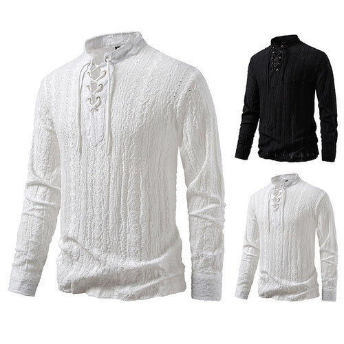 Long sleeve shirt for men with creative lace design Amarae