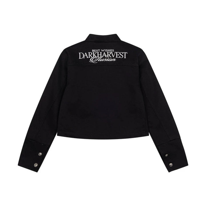 Women's short tailored military jacket with stand-up collar, decorative button rows, and two-way zipper Amarae