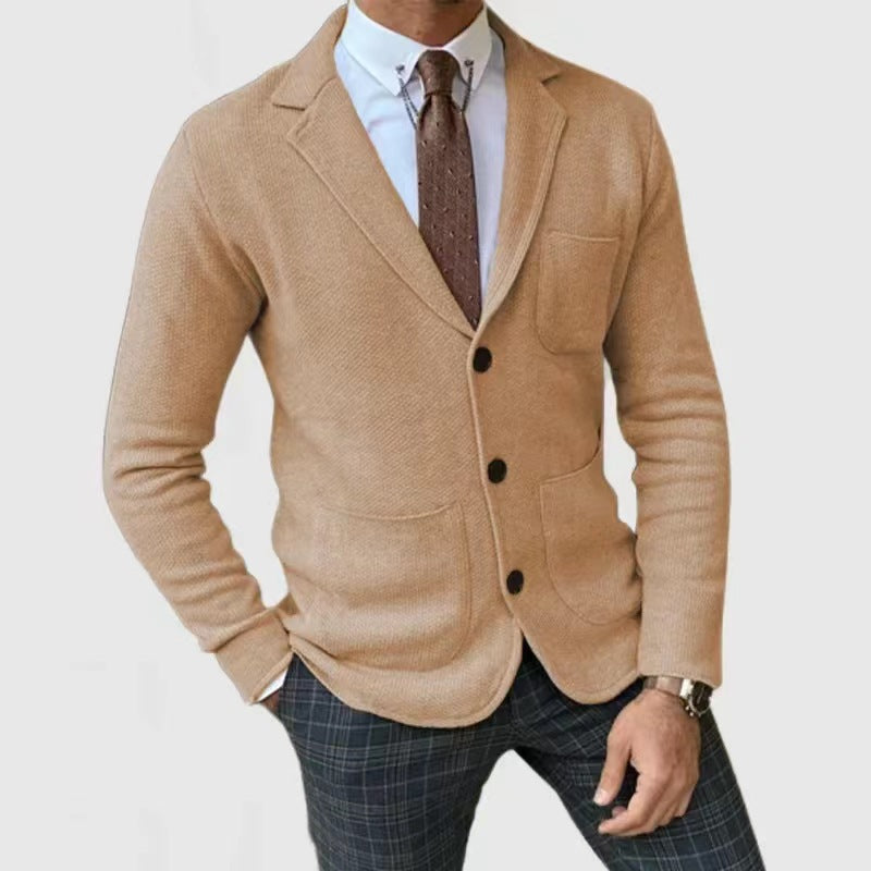 Knitted blazer for men with large pockets and modern cut Lune London