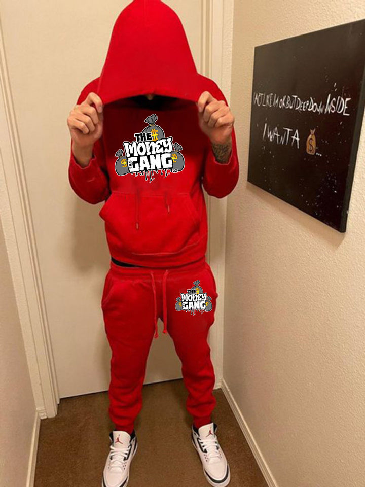 Men's hoodie and jogger sports set with creative graphic print Lune London