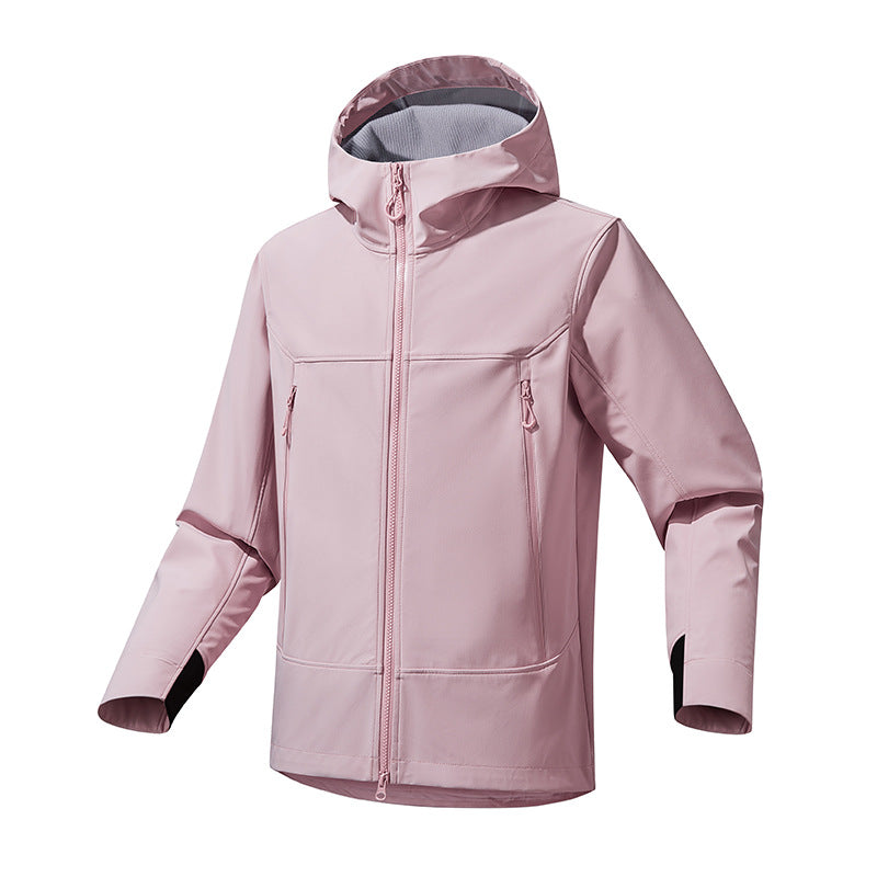 Functional jacket for men with enhanced breathability and an adjustable hood collar Lune London