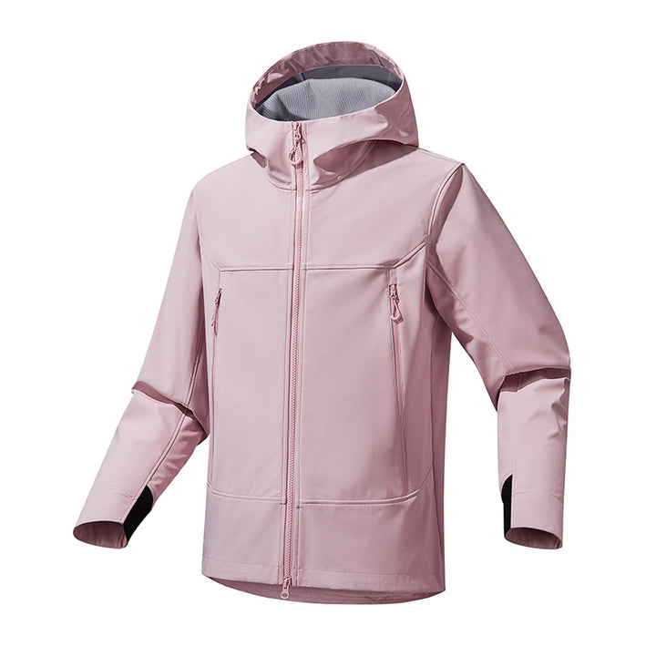 Functional jacket for men with enhanced breathability and an adjustable hood collar Lune London
