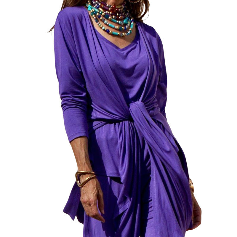 Casual set for women consisting of a long sleeve top and wide leg pants Lune London