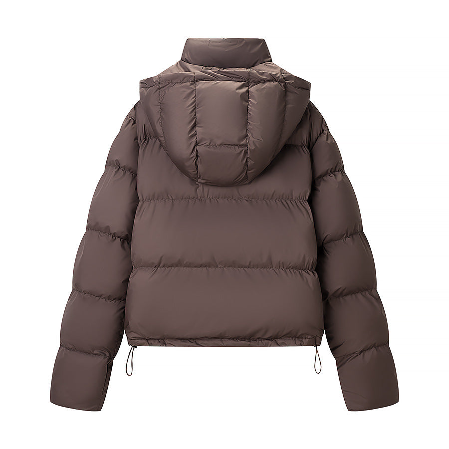 Ladies Boxy Quilted Winter Jacket with Detachable Hood, Two-Way Zipper and Insulation Filling Amarae