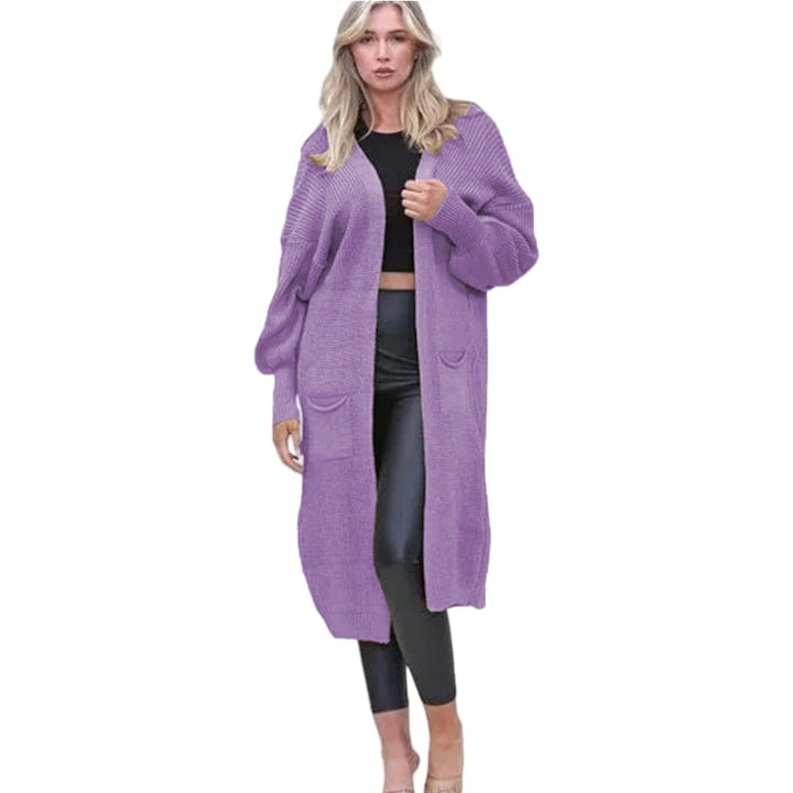 Knit cardigan for women with long sleeves featuring an elegant structured design and practical pockets Lune London