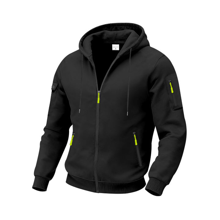 Men's sporty hoodie with functional zip pockets Lune London