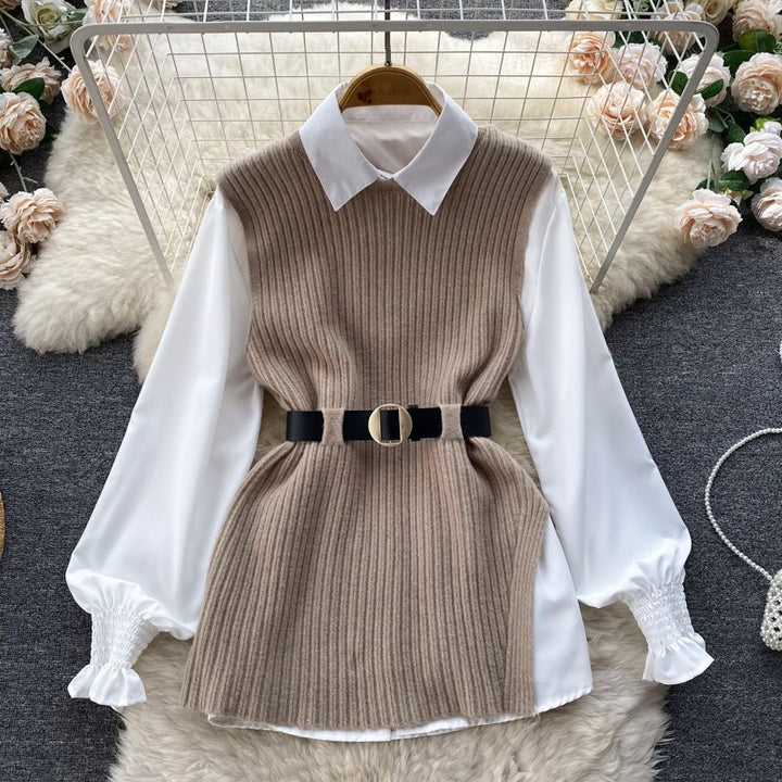 Robe en tricot pour femmes avec un look de blouse élégante Chic & Stil