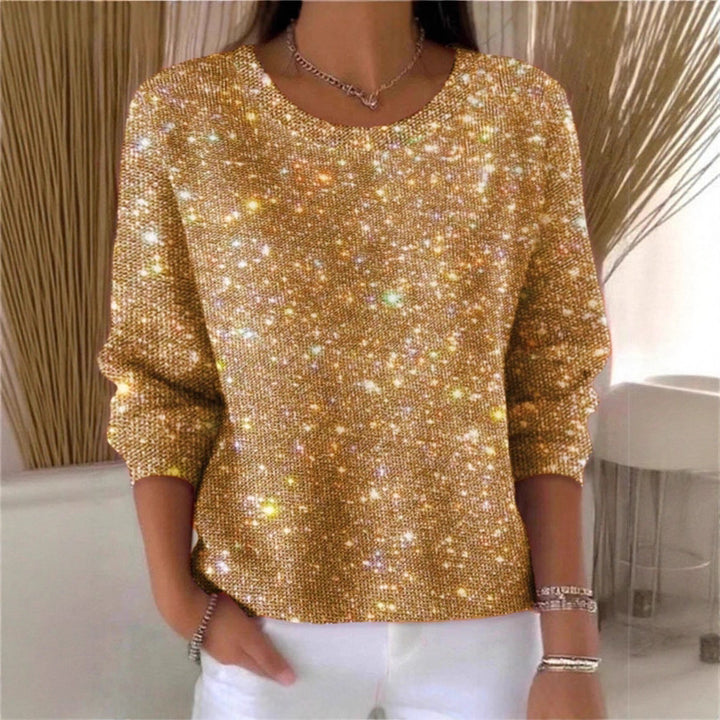 Ladies glitter sweater with round neck and casual fit Chic & Stil