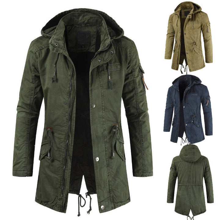 Men's Casual and Functional Parka Jacket with Hood and Practical Pockets Chic Und Stil