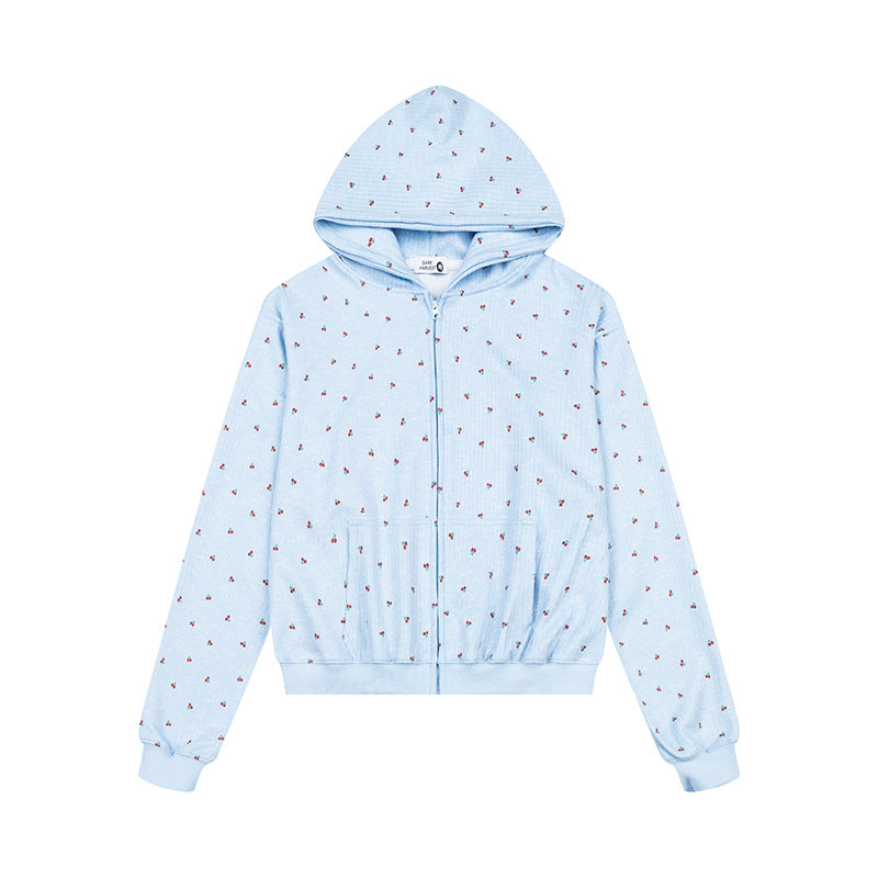 Women's Two-Piece Lounge Set with Hoodie Zip Jacket and Wide Sleep Pants Amarae