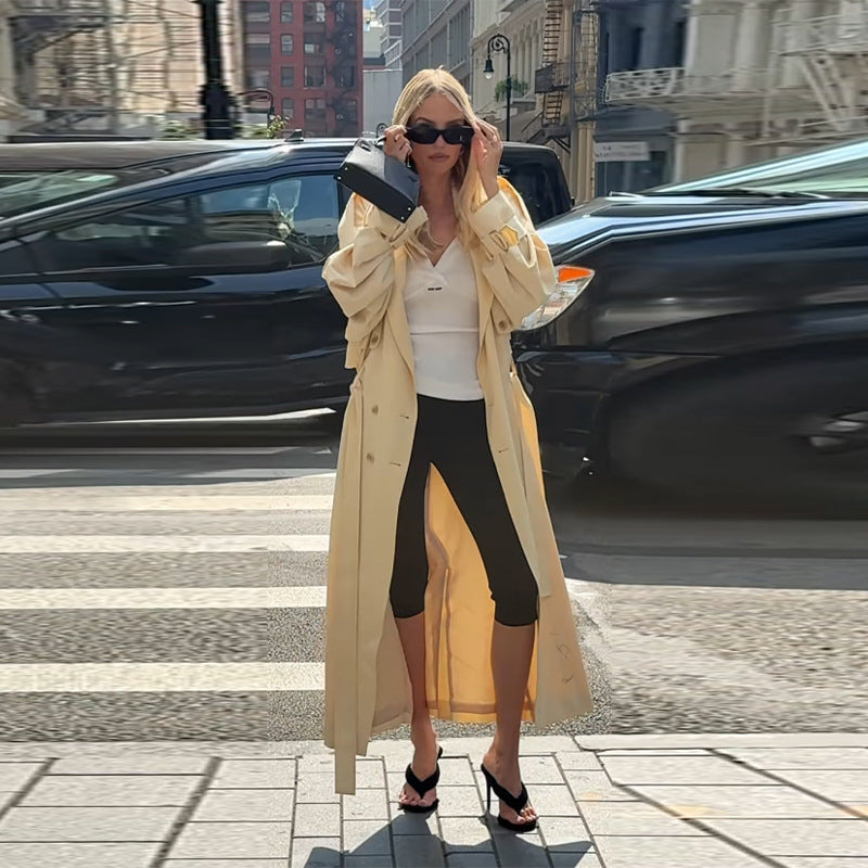 Ladies Elegant Trench Coat with Fashionable Chic Cut and Style