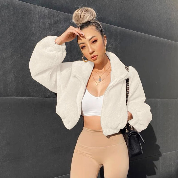 Ladies comfortable fleece jacket with oversized cut Amarae