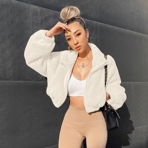 Ladies comfortable fleece jacket with oversized cut Amarae