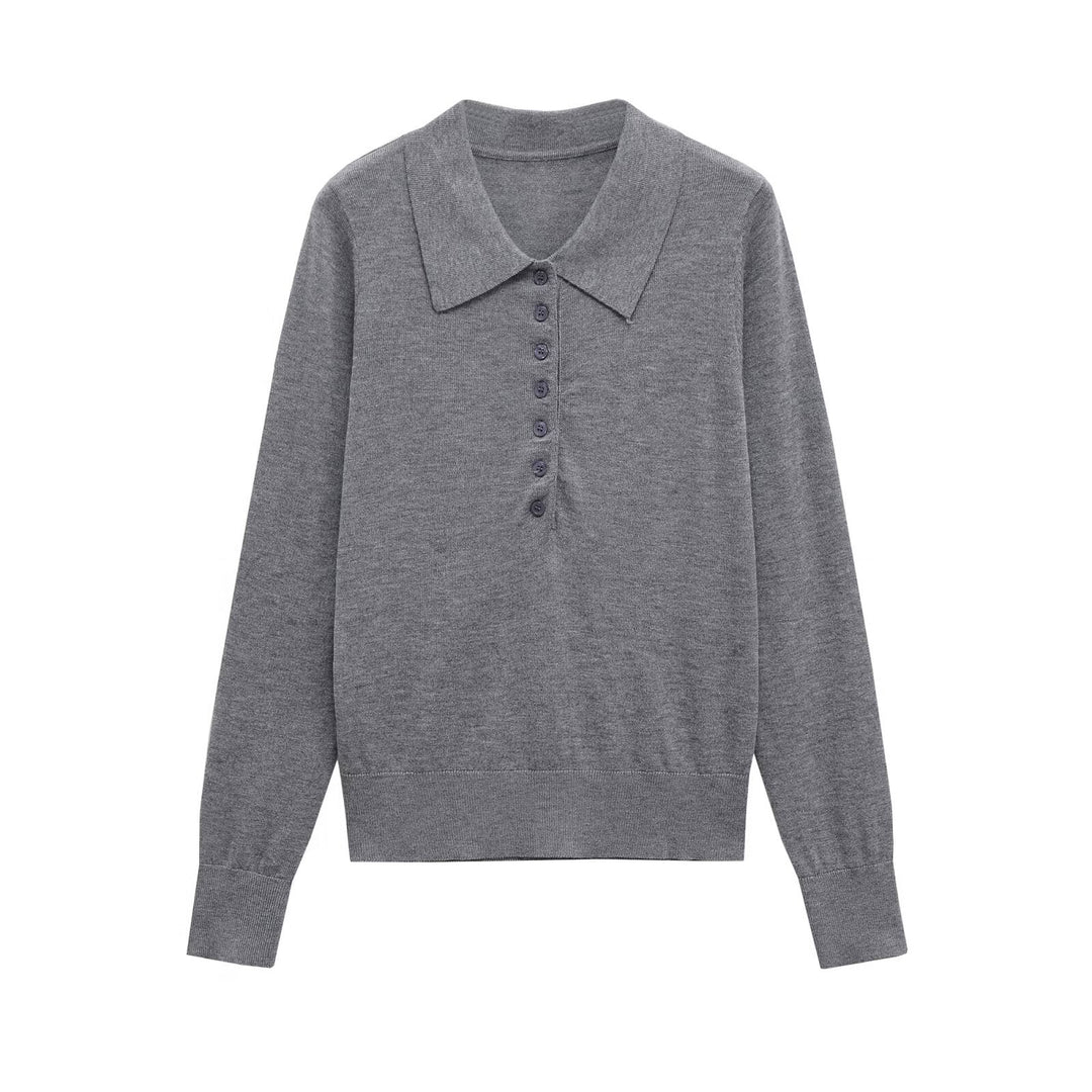Ladies long sleeve polo with button placket and classic collar Lune London