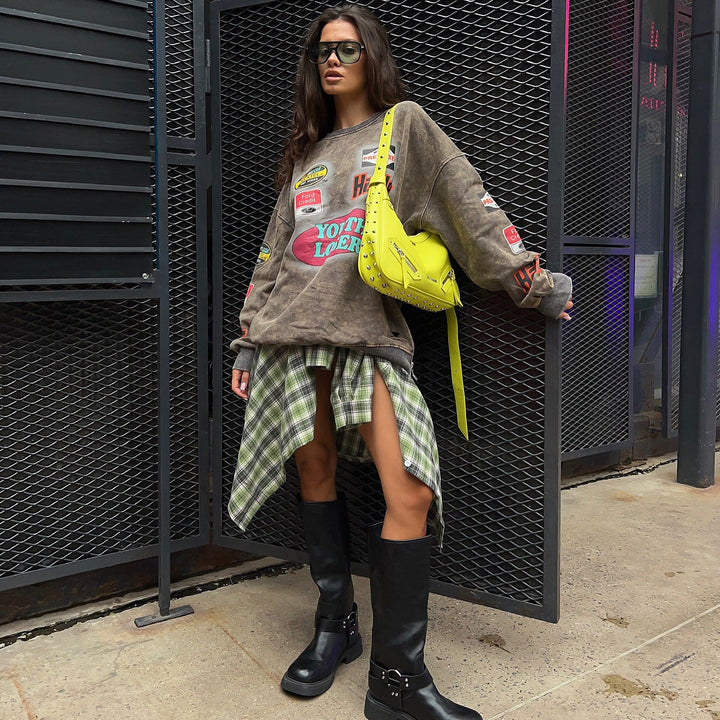 Women's oversized sweatshirt with creative graphic design and stylish details Lune London