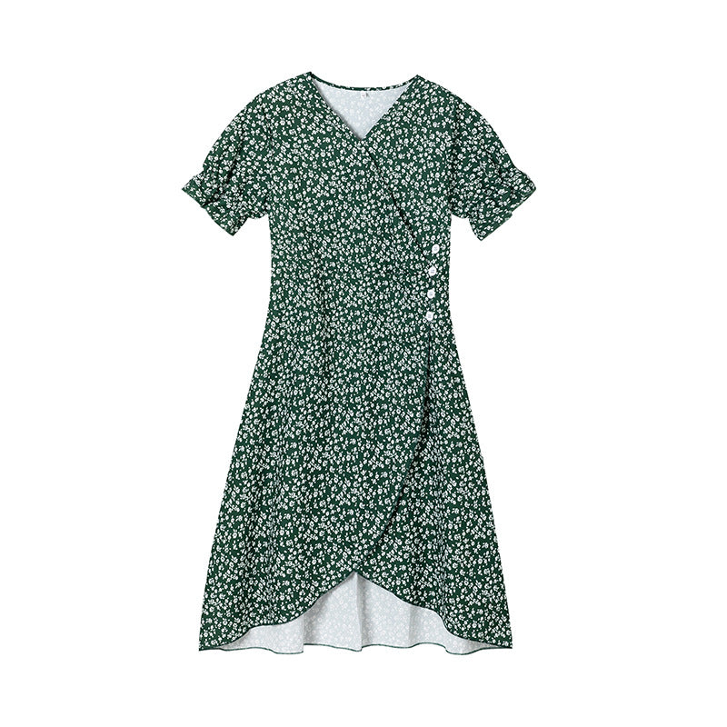 Vintage-inspired floral wrap dress for women Lune London