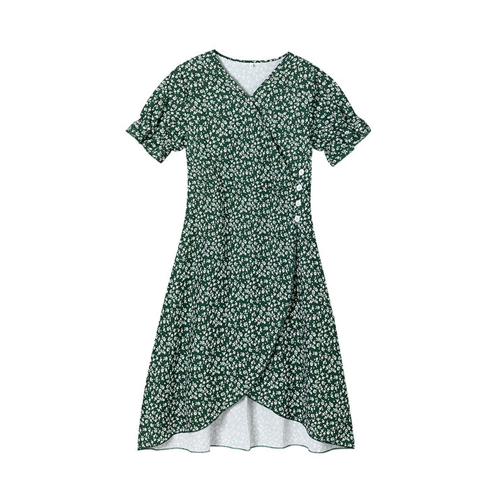 Vintage-inspired floral wrap dress for women Lune London