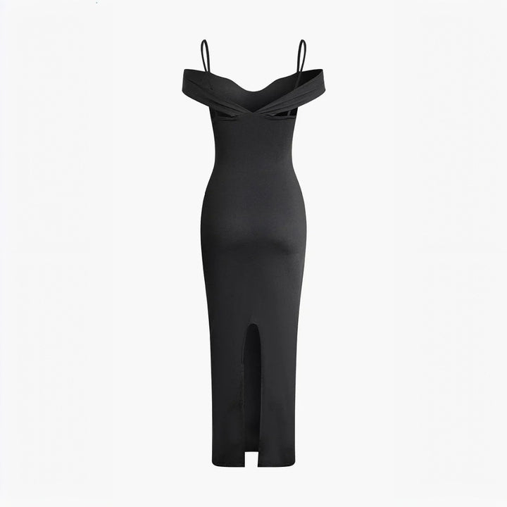 Robe maxi à découpes pour femmes avec détails aux épaules Chic & Stil