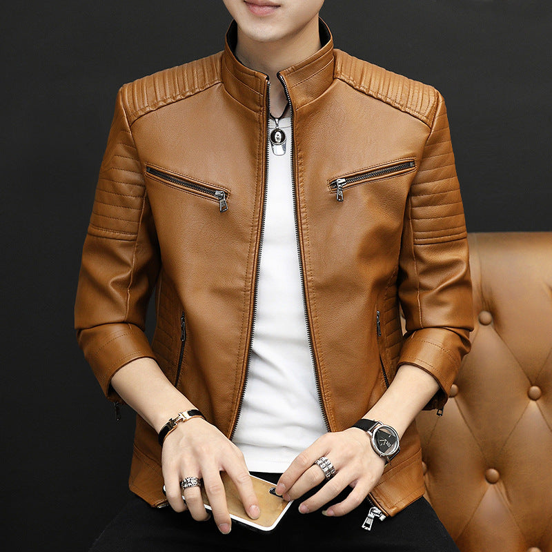 Fashionable biker jacket for men with Amarae linings