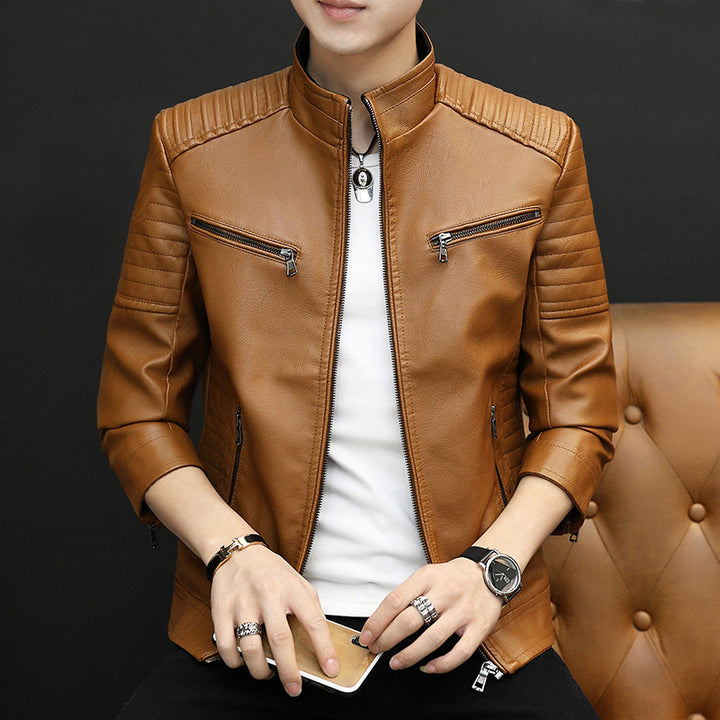 Fashionable biker jacket for men with Amarae linings