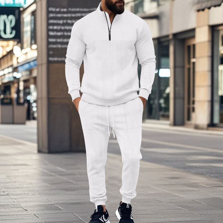Men's sporty knit set with half zipper Lune London