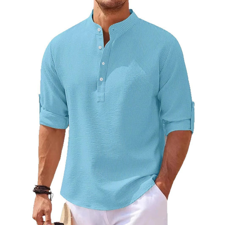 Casual shirt for men with a high collar and textured surface Lune London
